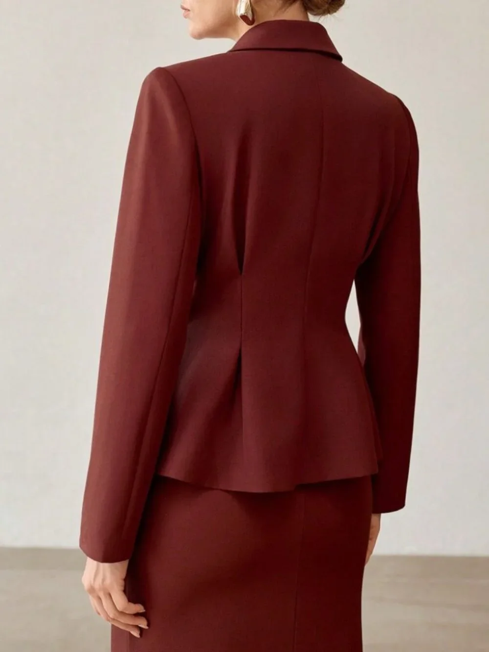 Burgundy Lapel Blazer - Slim Fit Tailored Jacket